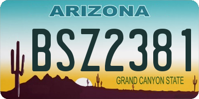 AZ license plate BSZ2381