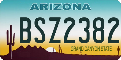 AZ license plate BSZ2382