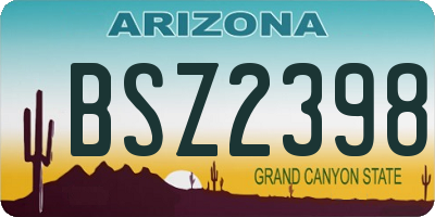 AZ license plate BSZ2398