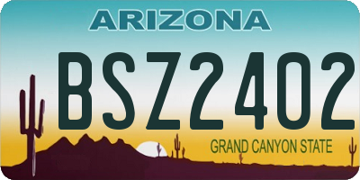 AZ license plate BSZ2402