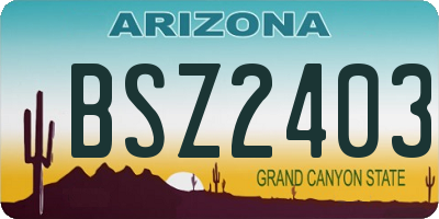 AZ license plate BSZ2403