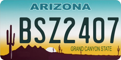 AZ license plate BSZ2407