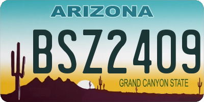 AZ license plate BSZ2409