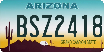 AZ license plate BSZ2418