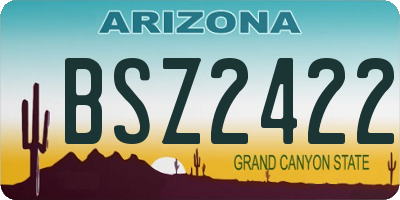 AZ license plate BSZ2422