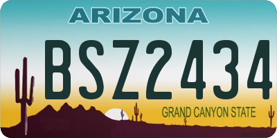 AZ license plate BSZ2434