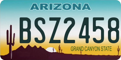 AZ license plate BSZ2458