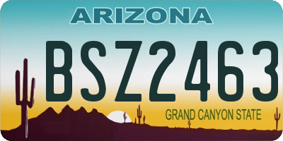 AZ license plate BSZ2463