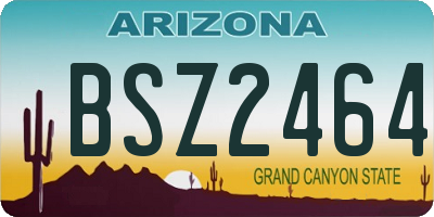AZ license plate BSZ2464