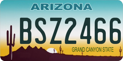 AZ license plate BSZ2466