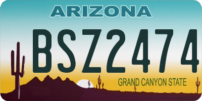 AZ license plate BSZ2474