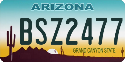 AZ license plate BSZ2477