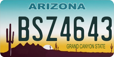 AZ license plate BSZ4643
