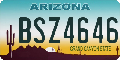 AZ license plate BSZ4646