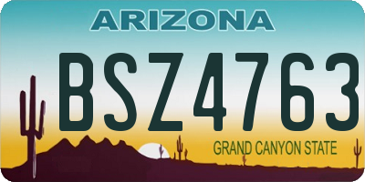 AZ license plate BSZ4763