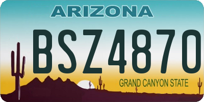 AZ license plate BSZ4870