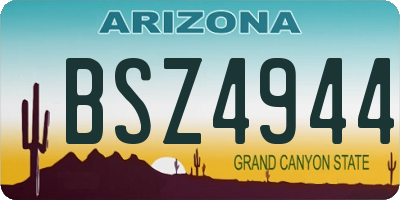 AZ license plate BSZ4944