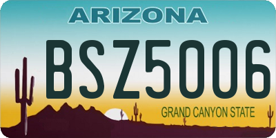 AZ license plate BSZ5006