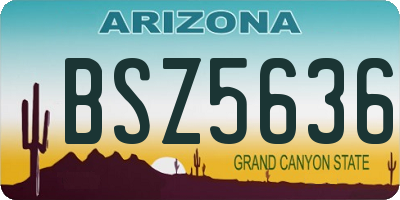 AZ license plate BSZ5636