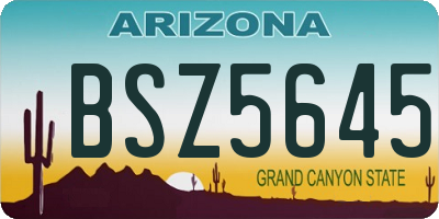AZ license plate BSZ5645