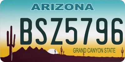 AZ license plate BSZ5796
