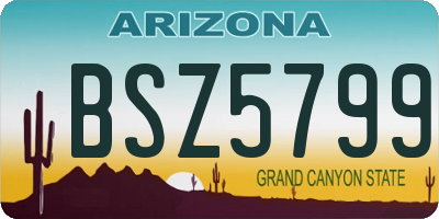 AZ license plate BSZ5799