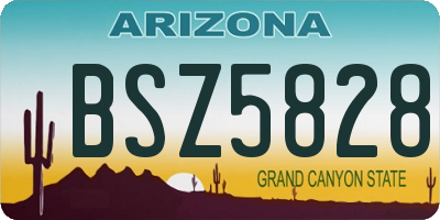 AZ license plate BSZ5828