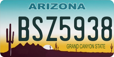AZ license plate BSZ5938