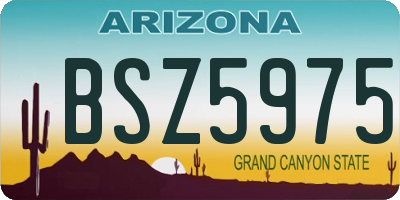 AZ license plate BSZ5975