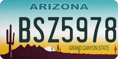 AZ license plate BSZ5978