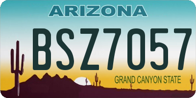 AZ license plate BSZ7057