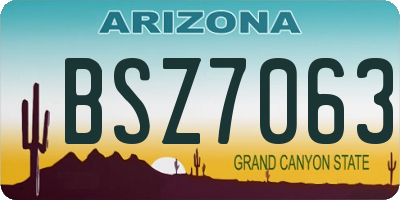 AZ license plate BSZ7063