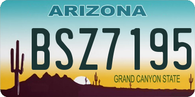 AZ license plate BSZ7195