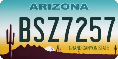 AZ license plate BSZ7257