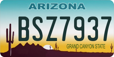 AZ license plate BSZ7937