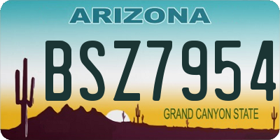 AZ license plate BSZ7954