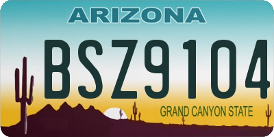 AZ license plate BSZ9104
