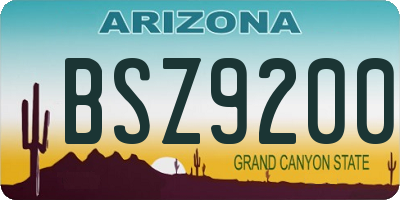 AZ license plate BSZ9200