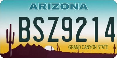 AZ license plate BSZ9214