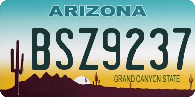 AZ license plate BSZ9237