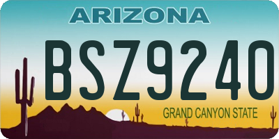 AZ license plate BSZ9240