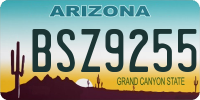 AZ license plate BSZ9255