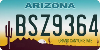 AZ license plate BSZ9364