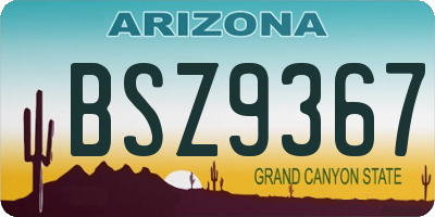 AZ license plate BSZ9367