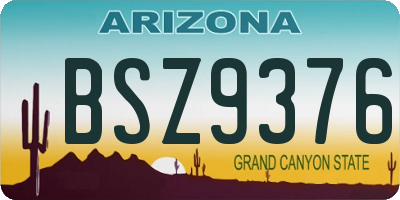 AZ license plate BSZ9376