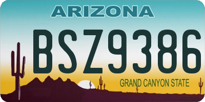 AZ license plate BSZ9386