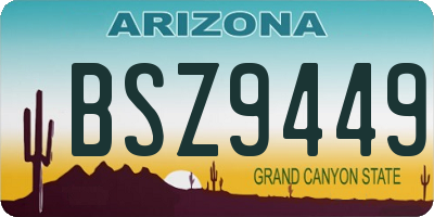 AZ license plate BSZ9449
