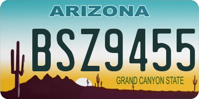 AZ license plate BSZ9455