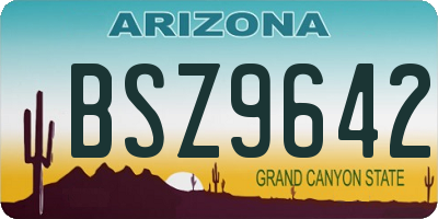 AZ license plate BSZ9642