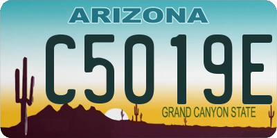 AZ license plate C5019E